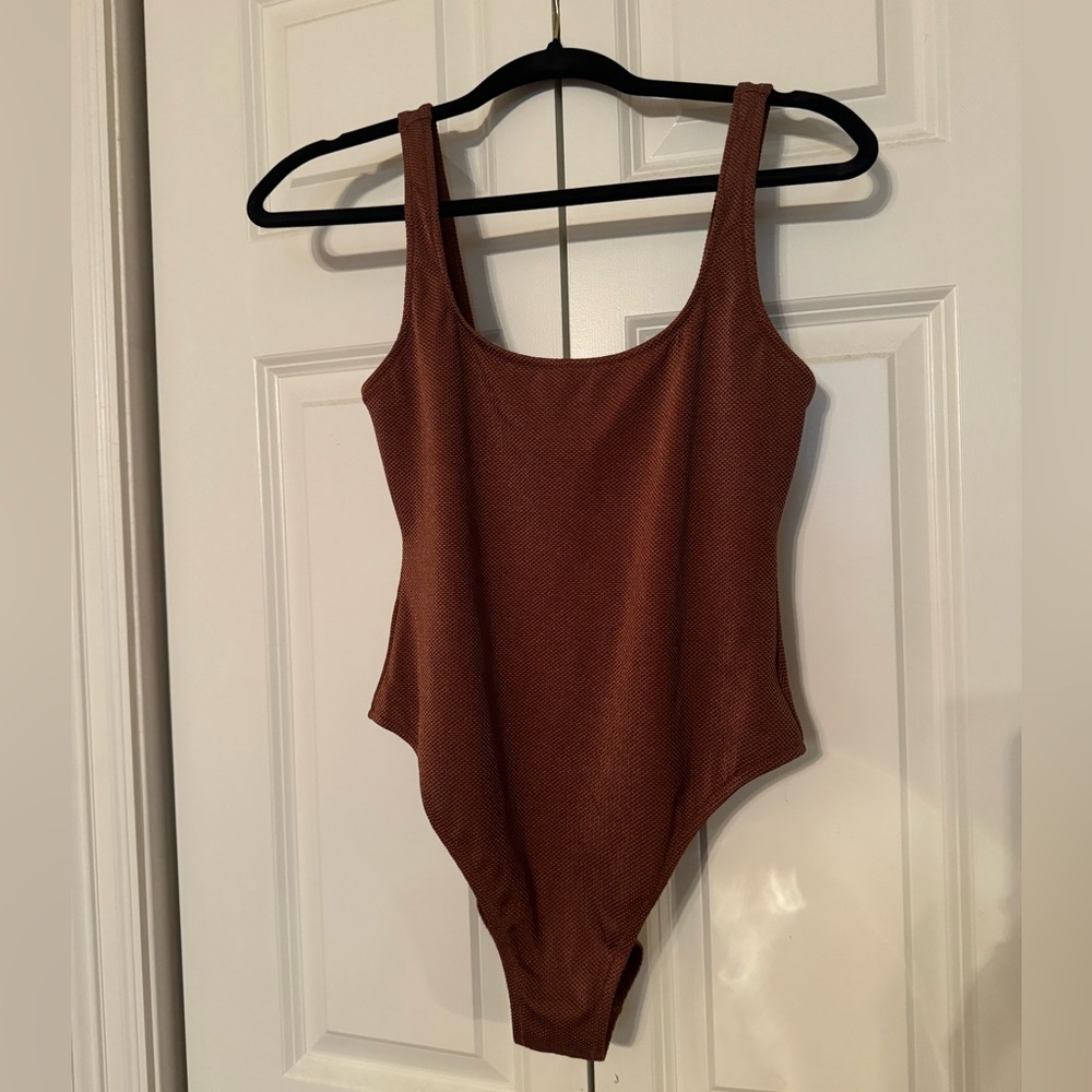 Aerie shine pique babe watch one piece swimsuit